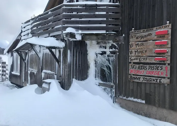 Chalet Rouge Gazon Site Naturel Classe