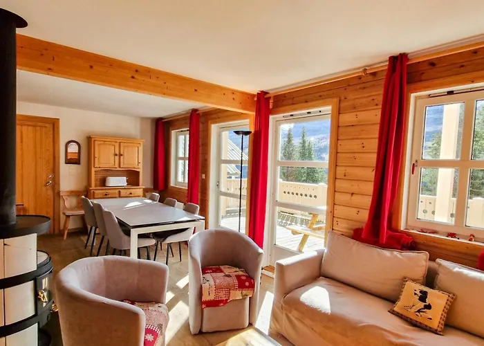 Chalet confortable avec poêle et terrasse, 3 chambres, garage, animaux admis - FR-1-425-198