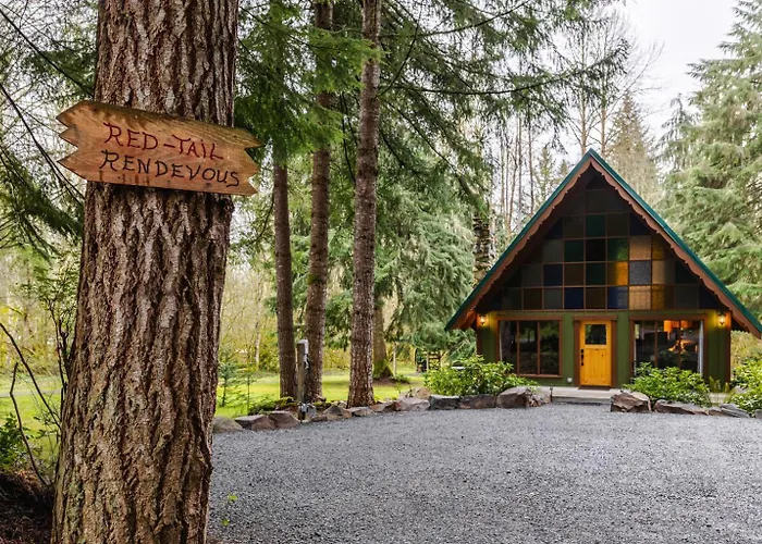 Red Tail Rendezvous A-Frame Cabin Hot Tub Near Mt Rainier